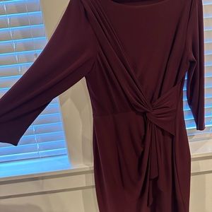 Ralph Lauren Twisted-Knot jersey dress in wine / burgundy color